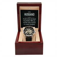 Load image into Gallery viewer, To My Husband - Men&#39;s Openwork Watch
